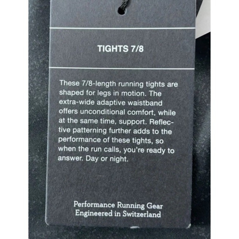 On Cloud Performance Running Tights Black Reflective Women Sz Small 7/8 Length - Picture 9 of 9